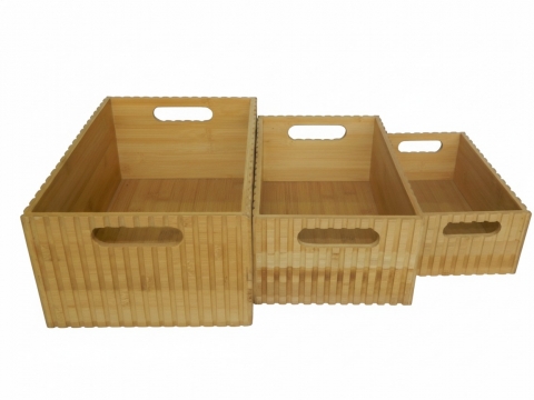 Bamboo fluted storage bins